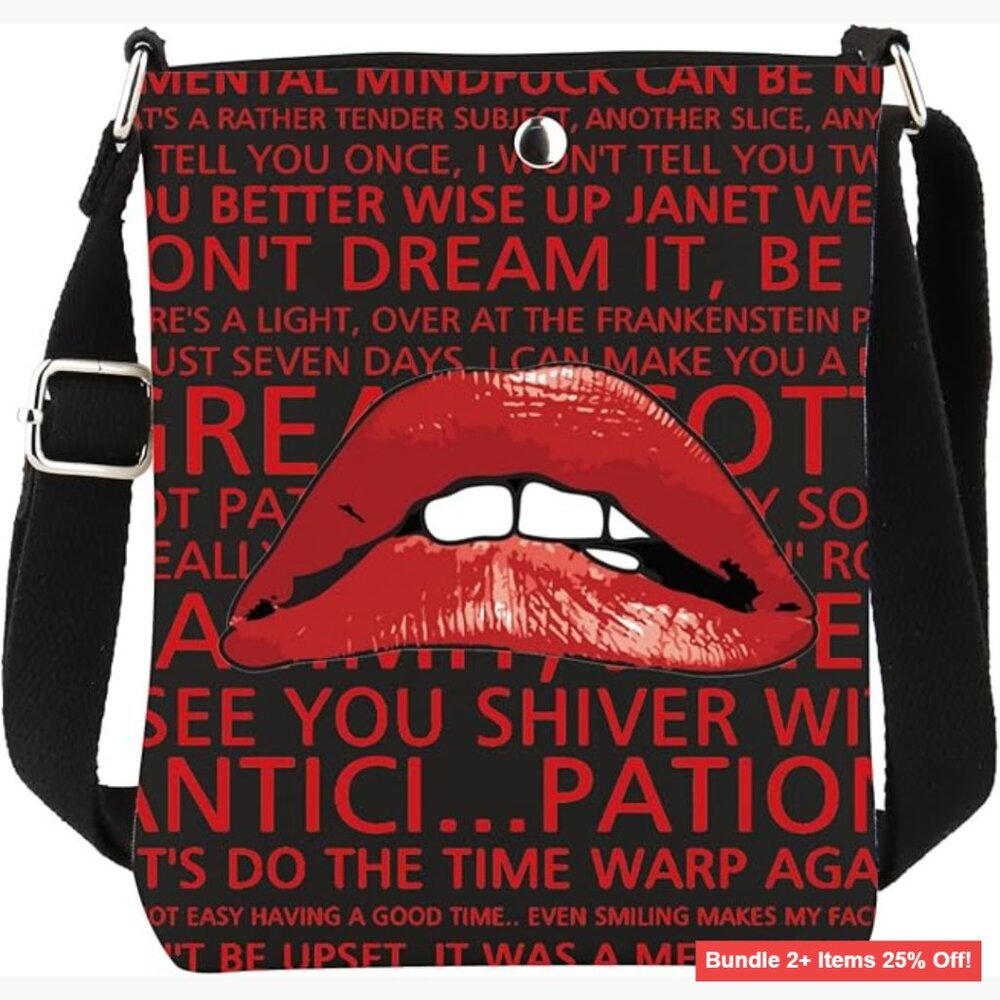 Canvas Crossbody Bag with Adjustable Strap, Magnetic Buckle, Waterproof